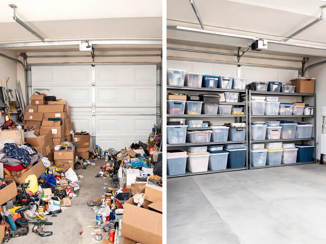 A before and after garage